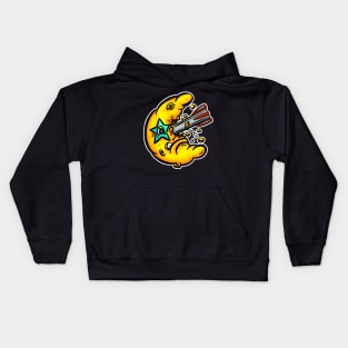 The Lunar Moons - Spaceship Crashed on the Moon Kids Hoodie